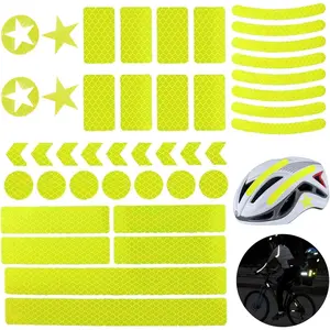 42Pcs Reflective Stickers, Reflective Helmet Bicycle Stickers, Driveway Reflectors, Bike Reflective Tape, Night Safety Stickers for Bicycle, Motorcycle, Wheelchairs, Scooter