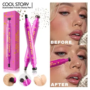 Cool story dual-end freckle stamp pen, naturally realistic imitation freckle marker pen, waterproof and long-lasting imitation freckle cosmetic pen, suitable for tanned skin