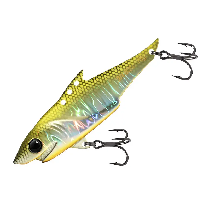 DeepJaw Outfitters 1pc Inverse Shark Metal VIB Lure, Long Cast Micro Blade Bait, Sinking Metal Vibration Hard Lure, All Water Column Tackle for Predatory Fish