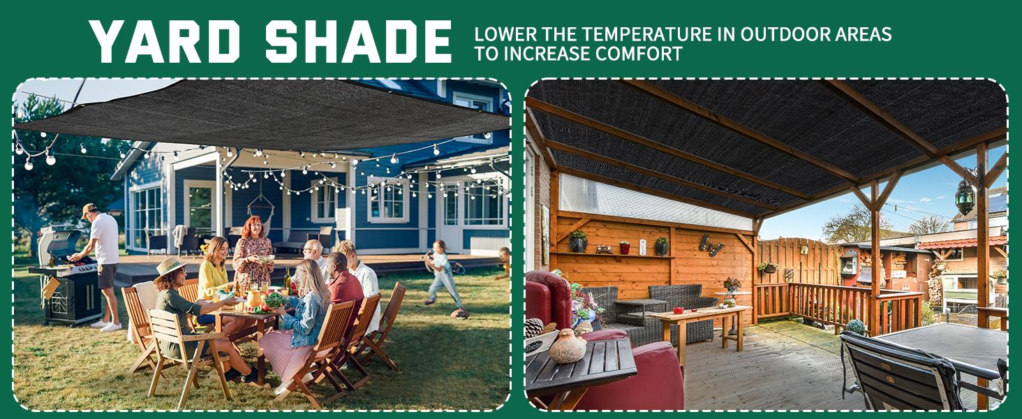 AGS Kesfitt 70% Shade Cloth 10x20 ft, Breathable HDPE Mesh Sun Shade Tarp for Garden & Greenhouse, UV Resistant Outdoor Shade Fabric with Copper Grommets for Plants, Patio, Yard
