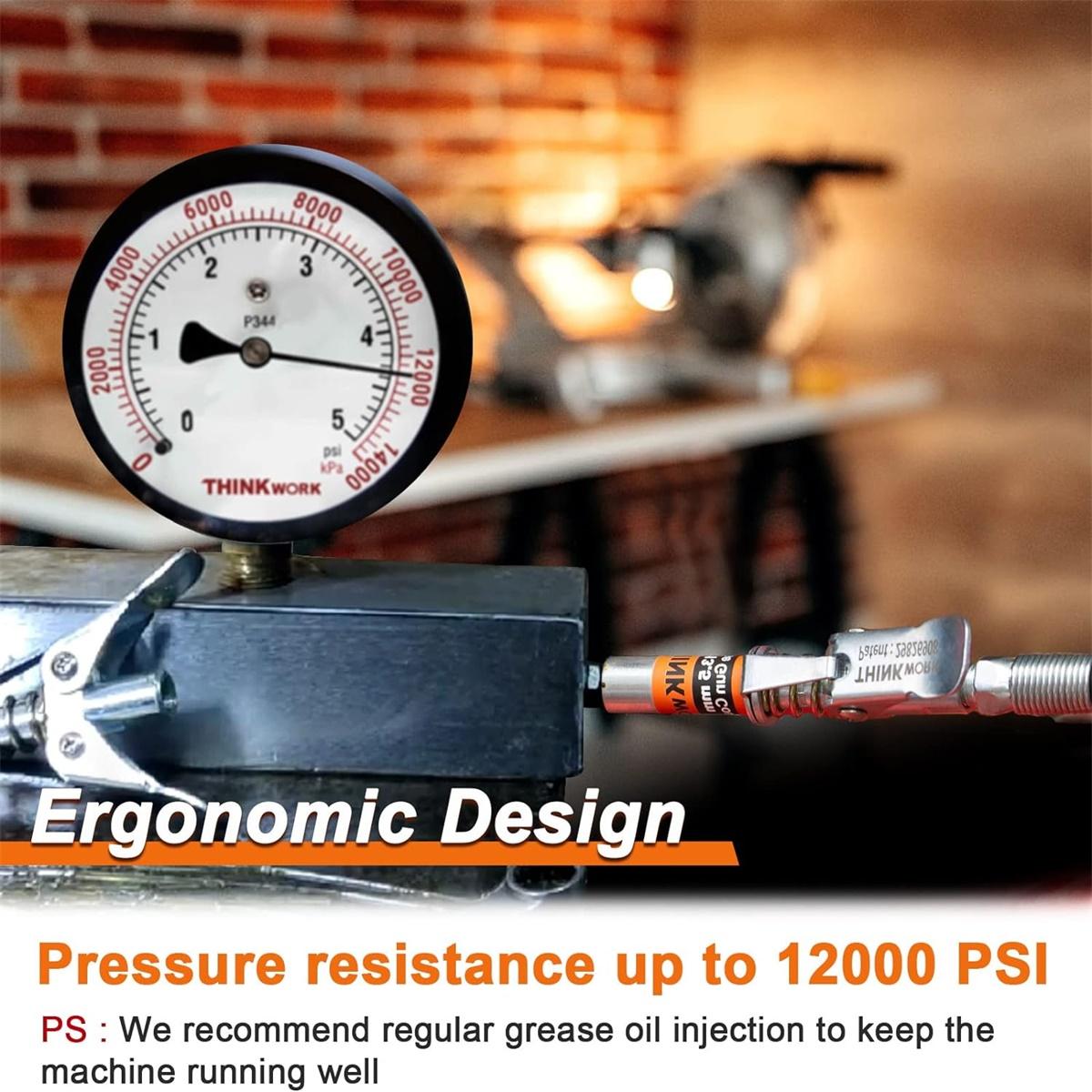 12000 PSI Quick Release Grease Machine Coupler Set Car Repair Tool Automotive Maintenance Tools with 90 °     Grease Coupler Adaptor for Tight Spaces