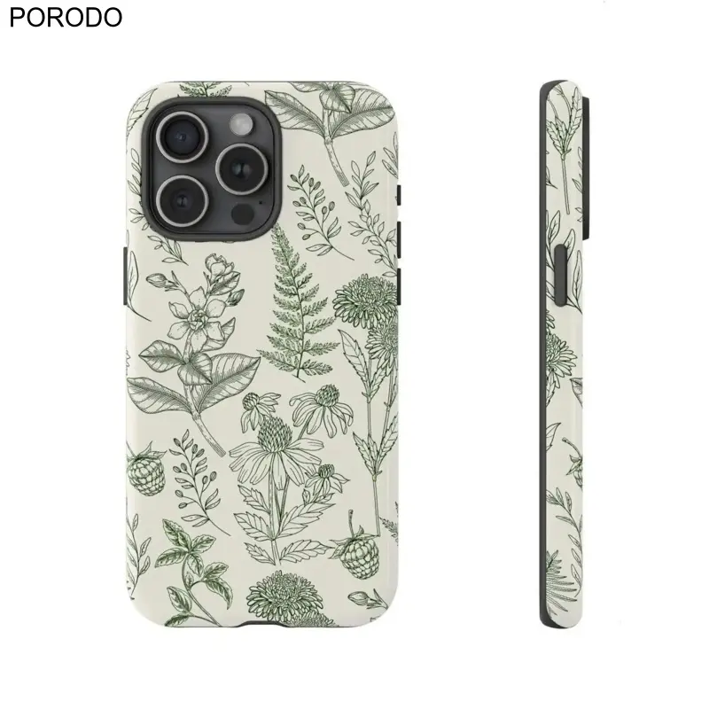 Wildflower Sage Green Drawing Phone Case,phone Case Suitable for Iphone 11/12/13/14/15/16/17 Pro Promax Plus Air Tough Case Dual Layer Protection & Scratch-Resistant Finish