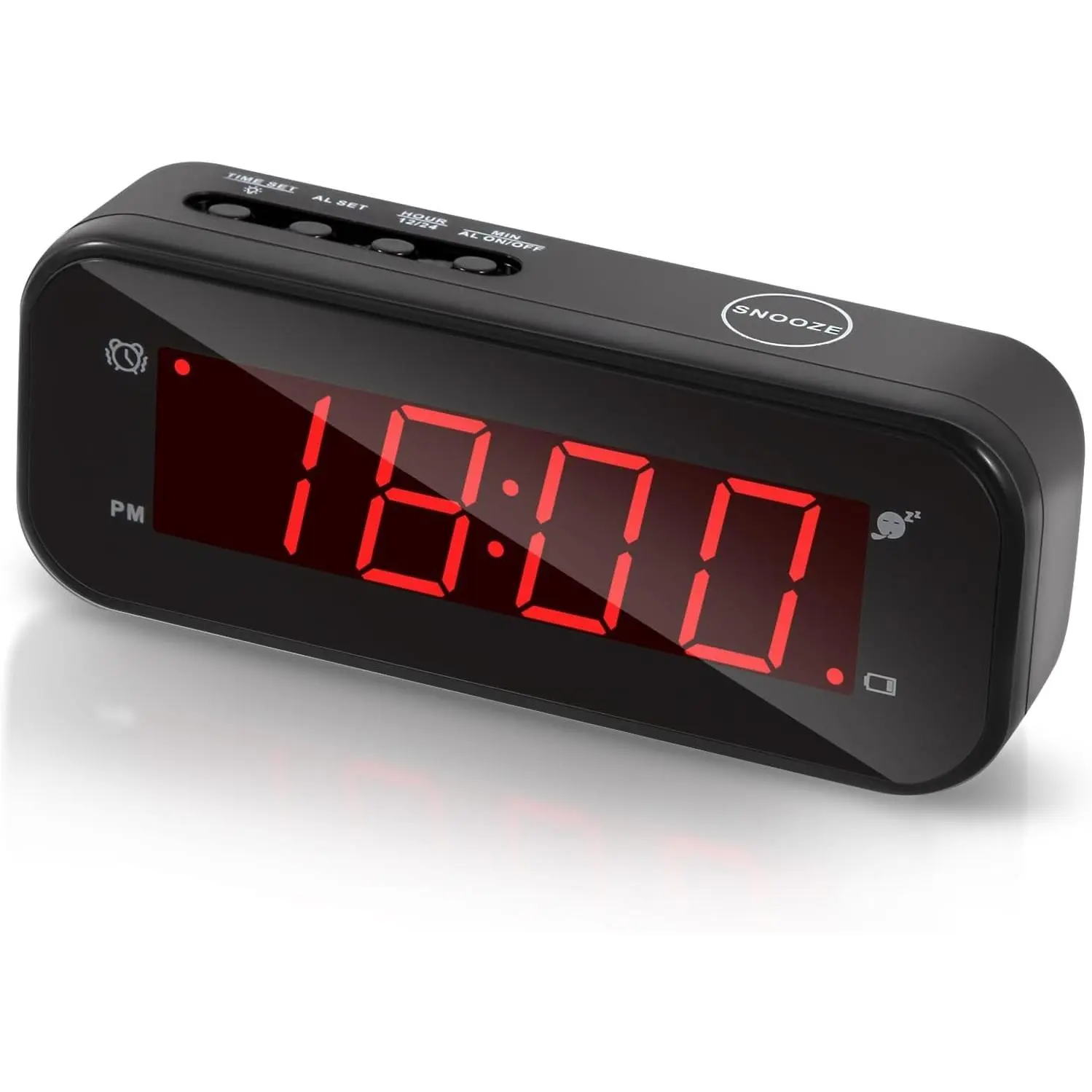 Small LED Digital Travel Alarm Clock, Battery Operated Cordless Clock with Snooze, Adjustable Brightness, 12/24Hr, Easy to Use for Travel and Daily Use