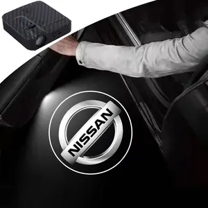 2pcs LED Car Door Welcome Light Atmosphere Light Wireless Projector Ghost Shadow Lamp Fits For Nissan X-Trail Almera Qashqai Note Maxima Patrol Note Auto Interior Accessories Car Welcome Lights