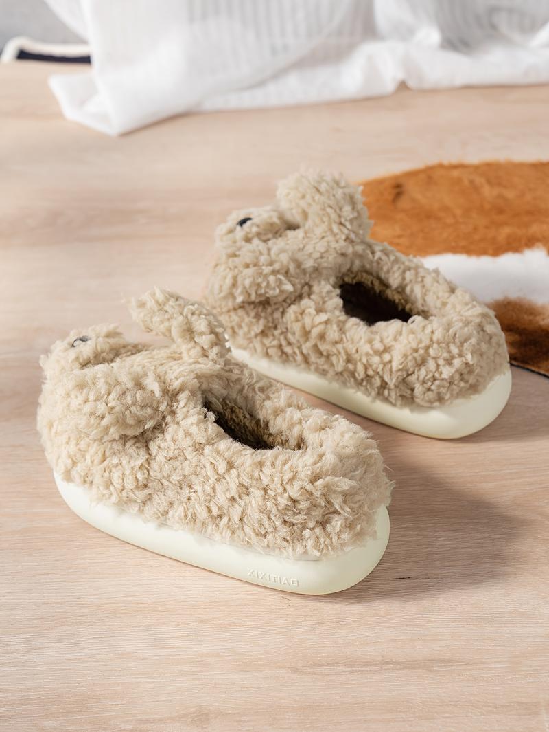 Girls' Winter New Cute Warm Plush Home Shoes, Cartoon Casual Fleece-Lined Boys' Kindergarten Medium-Large Size Indoor Slippers, Home Slippers, Indoor Slippers for, Cute Slippers, Cute Home Slippers