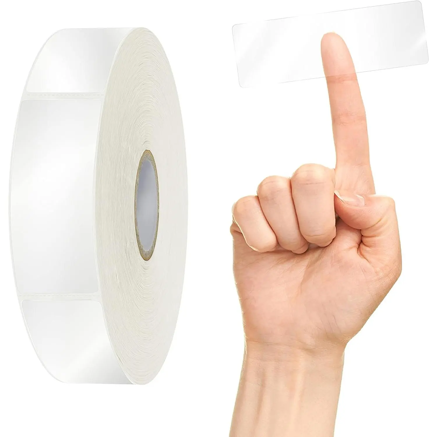 500 PCS Label Protectors, Transparent Waterproof Clear Wafer Seal Stickers for Protecting Package Envelope Mail Barcodes, Numbers and Stickers Mega Bundle with Perforation Line in Roll (3.5x1.2 inch)