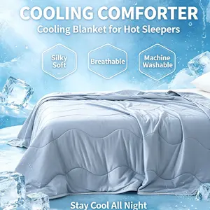 Double Sided Cooling Blanket for Hot Sleepers, Lightweight Summer Quilt No Overheating, Breathable Cool Touch Bed Comforter, Machine Washable Cooling Throw Blanket for Bedroom Couch Travel
