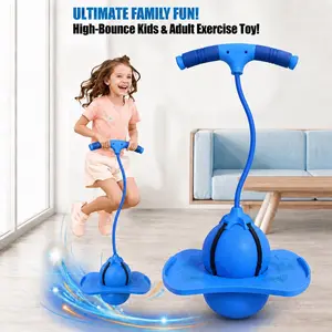 Pogo Jumper with Handle and Ball Pump, High-Bounce Trick Board Pogo Ball Toy with Safety Features, Fun Jumping Toy for Kids, Boys, Girls and Adults, Exercise