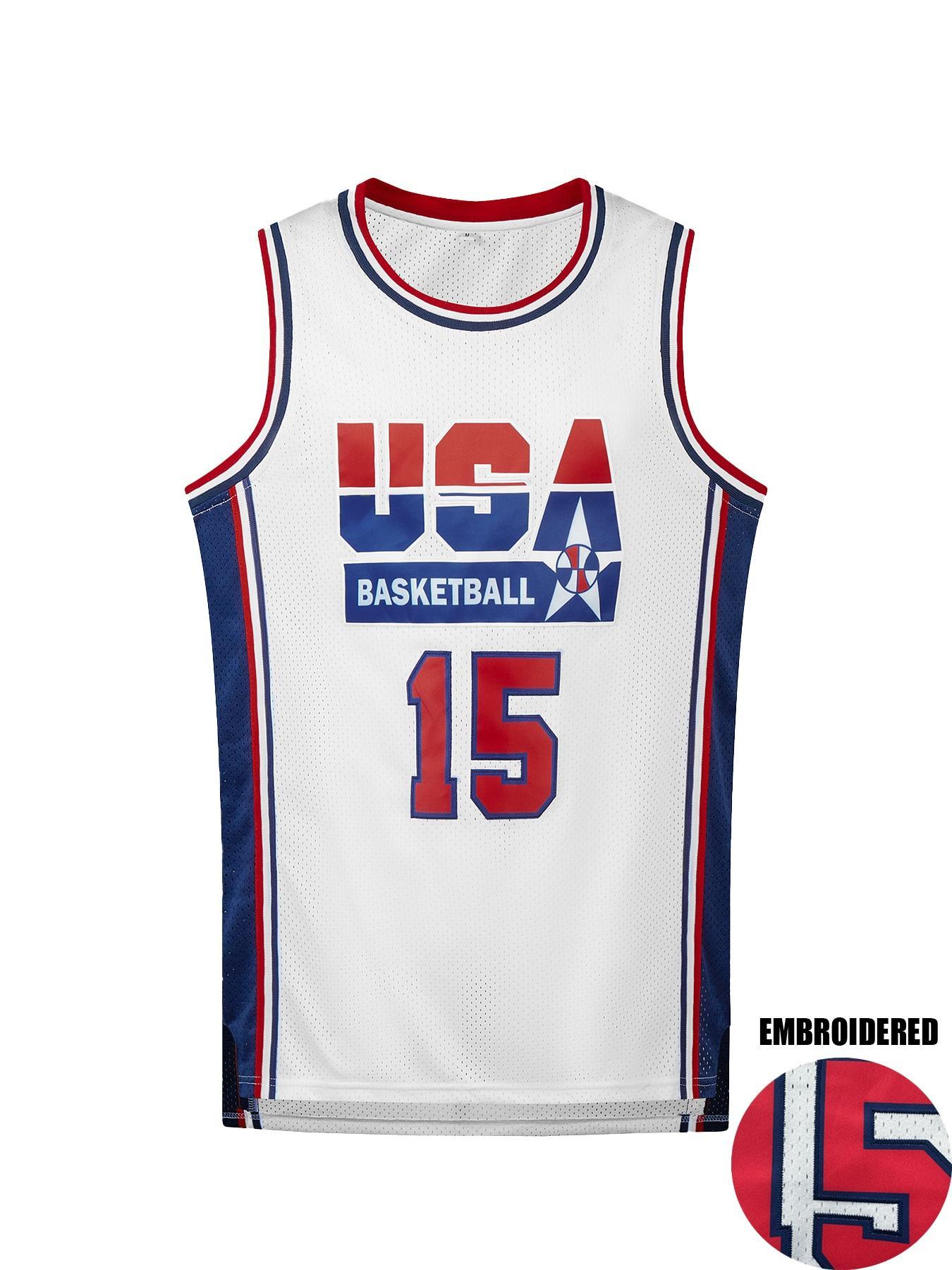 Men's Vintage Basketball Jersey, Breathable Round Neck Sportswear, Sleeveless Boys Training Uniform, Team T-shirt, Fashion Top, Athletic Tops, Basketball Gear, Gym Workout Tops, Jersey Tee