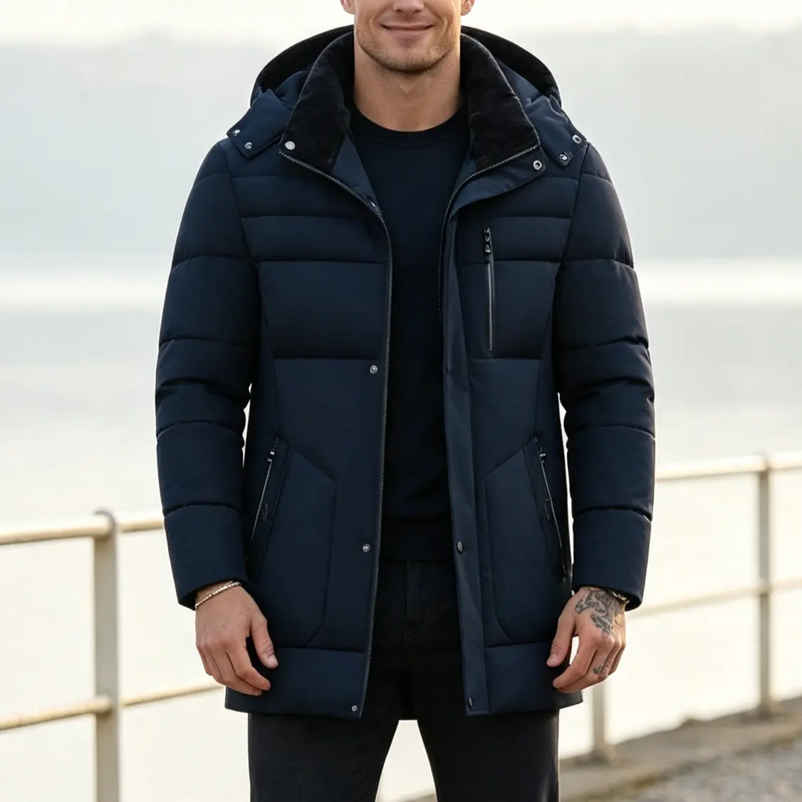 Men's Windproof Insulated Puffer Jacket with a Relaxed Silhouette and Clean Finish, Designed as Versatile Men's Wear and Trending Clothes for Everyday Casual Warmth.