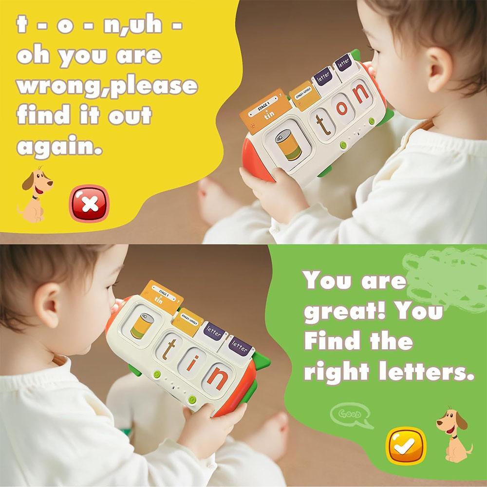 Spell & Math Talking Flash Cards for Kids 3-6, Interactive Spelling Toys with ABC Alphabet & Math Games, Travel Educational Toys, Vocabulary Flashcards