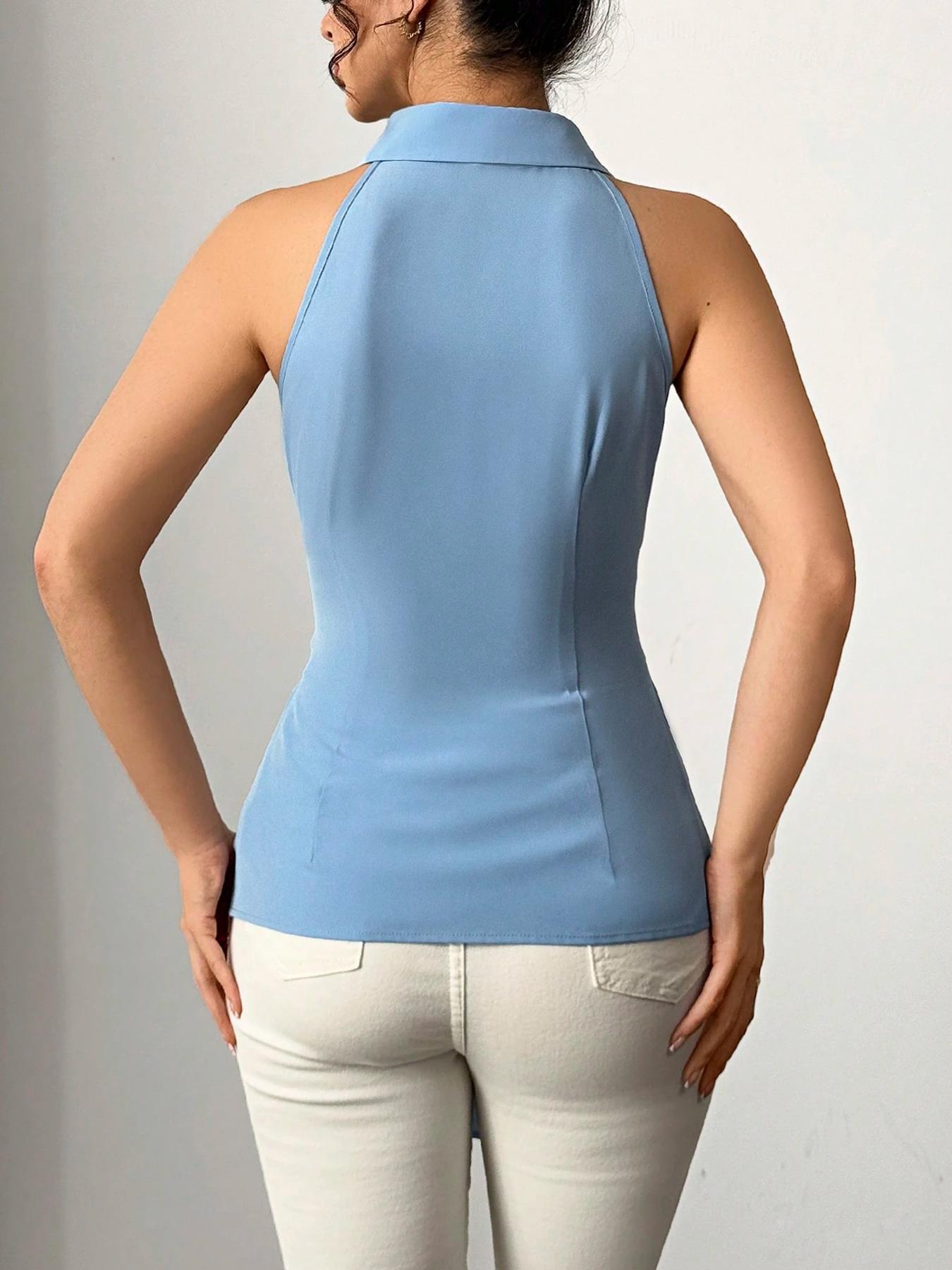 Women's Plain Bowknot Front Tank Top, Elegant Casual Sleeveless Top for Summer, Ladies Clothes for Daily Wear,  Womenswear