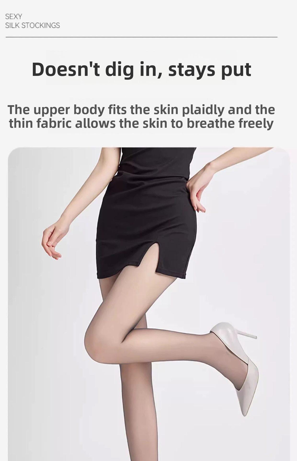 New Fashion Net Red Pineapple Pantyhose Anti-Run Tights Sheer Skin Color Invisible Spring Summer Thin Any Cut Light Leg Tights Black Socks