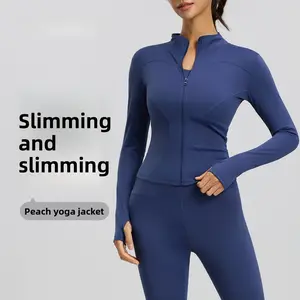 Peach Yoga Suit Pilates Outdoor Sports Top Women's Slim Skinny Breathable Running Fitness Jacket