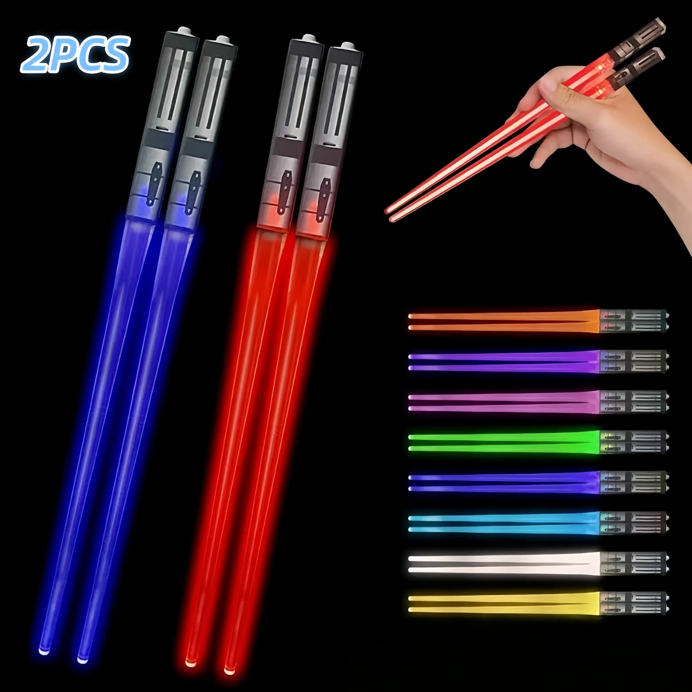 LED Light Saber Chopsticks, Unique Dining Utensils, Modern Kitchen Accessories, Perfect for Parties and Events, Eye-Catching Design, Cutlery