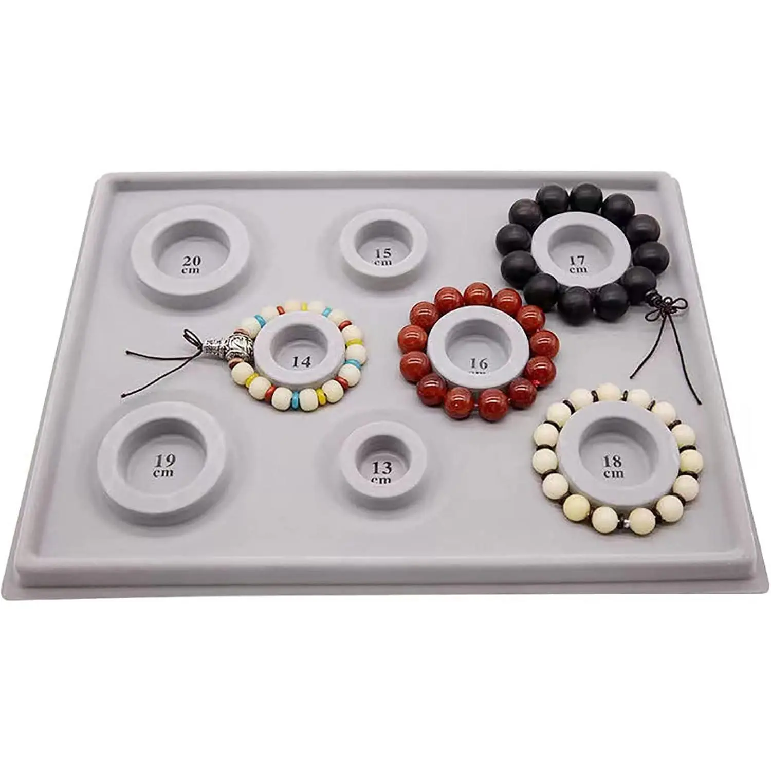 Bead Design Board, DIY  Production Tray, Flocked Bead Board for Bracelet, Necklace Beads,  Manager Tray, Sorting and Organizing, Grey
