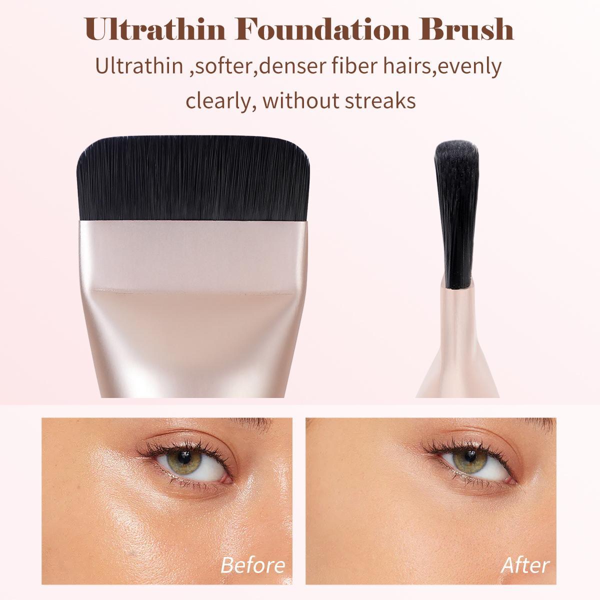 MAANGE 1pc Professional Kabuki Flat Foundation Brush/Face Mask Brush, Versatile Makeup Tool for Smooth Application, Ideal for Liquid and Cream Products, Complexion Brush Gift for Women & Girls