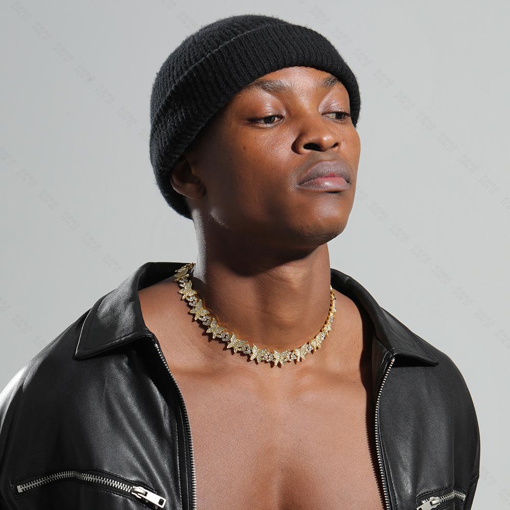 Butterfly Diamond Cuban Chain Fashionable Luxury Necklace Sweater