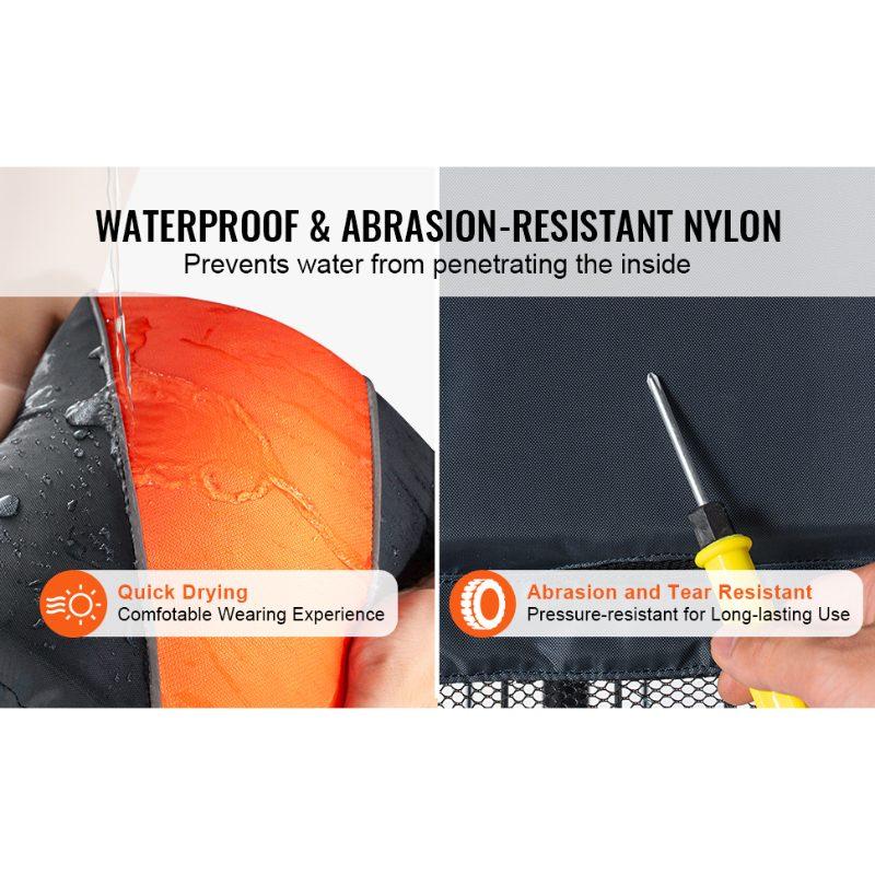 VEVOR Life Vest for Watersports (PFD), Life Jacket with Waterproof Nylon 110N Buoyancy, Life Vest/Jacket for Any Water Activity-Fishing, Kayaking, Surfing and More, Men and Women XL