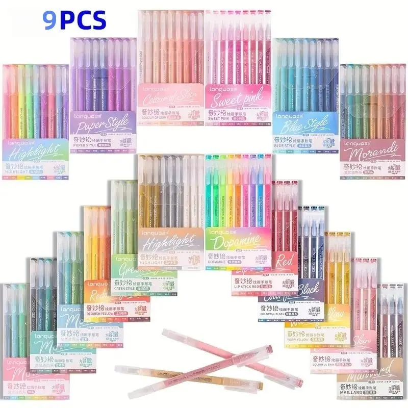 New Blue Fruit Journal Pen Set, 6/9 Colors, High-Quality Drawing Pens, Stackable Colorful Writing Markers, Permanent Drawing Markers, Art Markers Set, Strong Coverage Ink Flow, Drawing Art Supplies