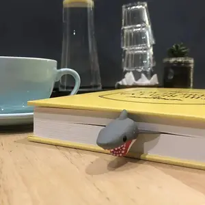 1/2/3pc Creative 3D Great White Shark Bookmark - Durable Plastic, Black with Red Teeth Detail Fun Bookmarks Book Marks