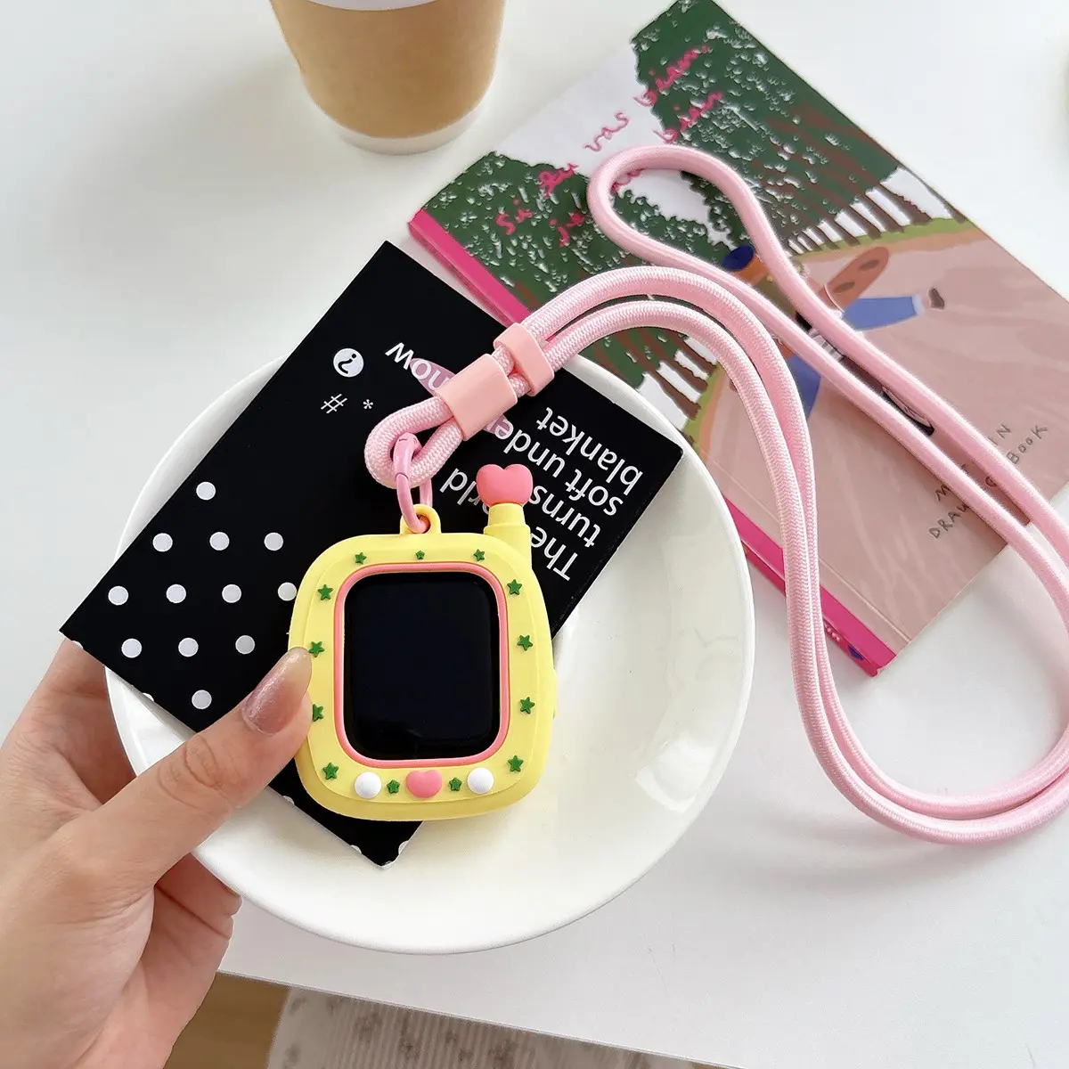 Creative Cute for Apple Watch Case with Lanyard, Compatible with Iwatch 1-9, S10/s11, Se, Ultra 2/3, Durable Fashion Protective Cover
