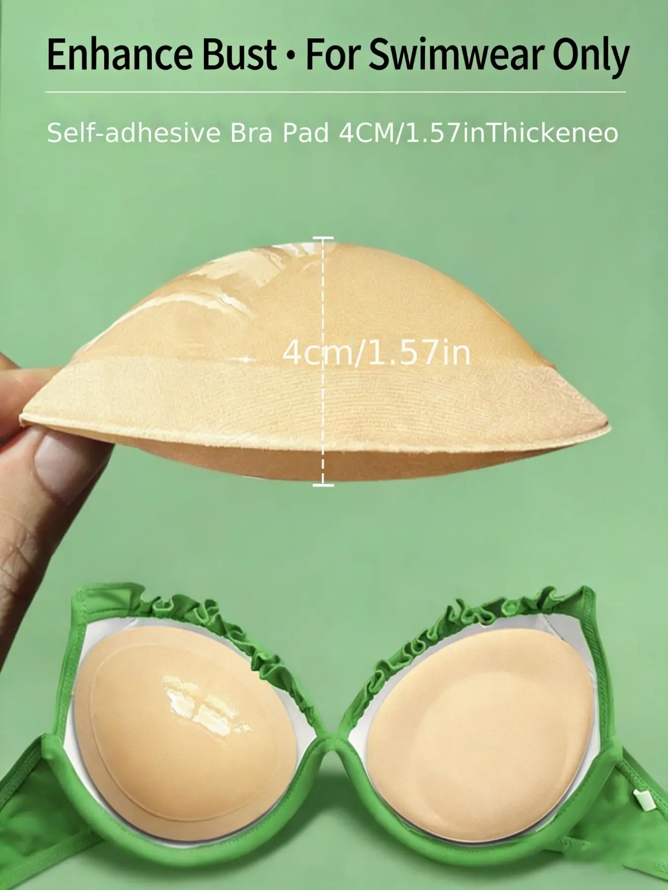 4pcs Invisible Bra Pads, Thickened Seamless Bra Inserts, Self-Adhesive Invisible Bras, Sports Bikini Sponge Pads, Nipple Covers, Sticky Bra Inserts
