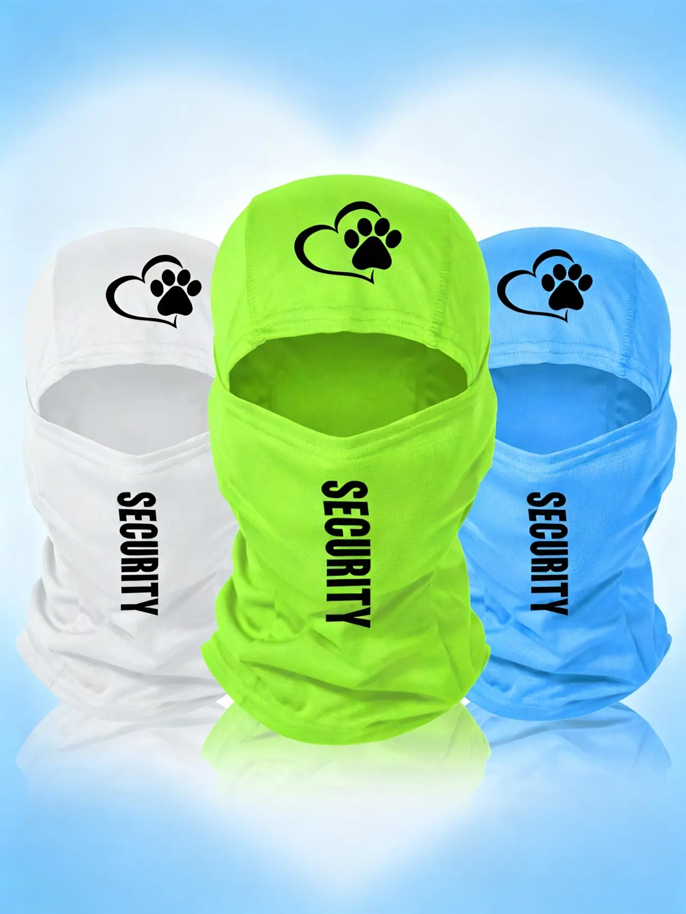 3pcs/2pcs/1pc Unisex Hip Hop Letter with Heart Printing Balaclava Mask Neck Gaiter Headwear Breathable Mask for Men Women Outdoor Sports Hiking Fishing Commuting Suitable for Daily Wear
