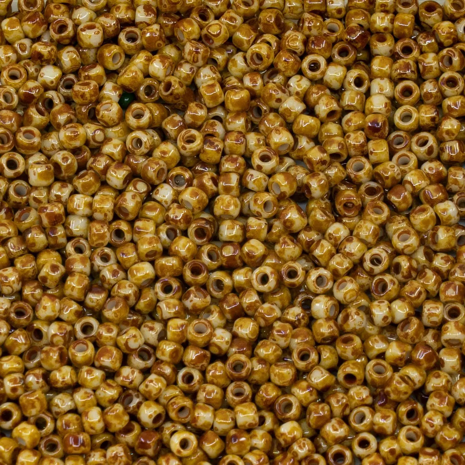 10g TOHO Seed Beads 8/0, Small  rocailles, #41+T Beige Picasso Hybrid
