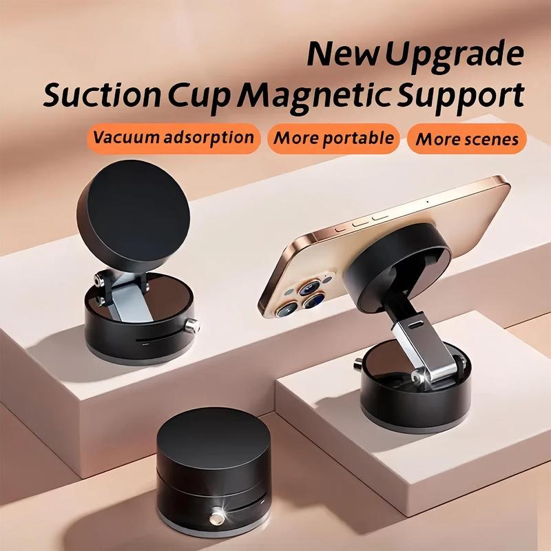 Vacuum Magnetic Suction Phone Holder, 2026 New Magnetic Suction Phone Mount, Foldable Portable Double-Sided Vacuum Magnetic Adsorption Adjustable Mobile Phone Holder