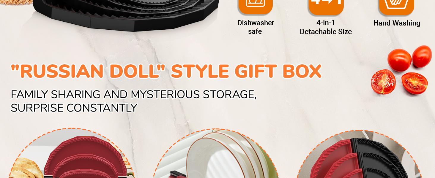 4 Pack Tortilla Sealers, 4-In-1 10"+8"+6"+4" Flour Tortilla Crimper, Quesadilla Maker, Tortilla Press - Make Tacos, Crumpet, Calzones, Burritos - Environmentally Friendly Biodegradable Material