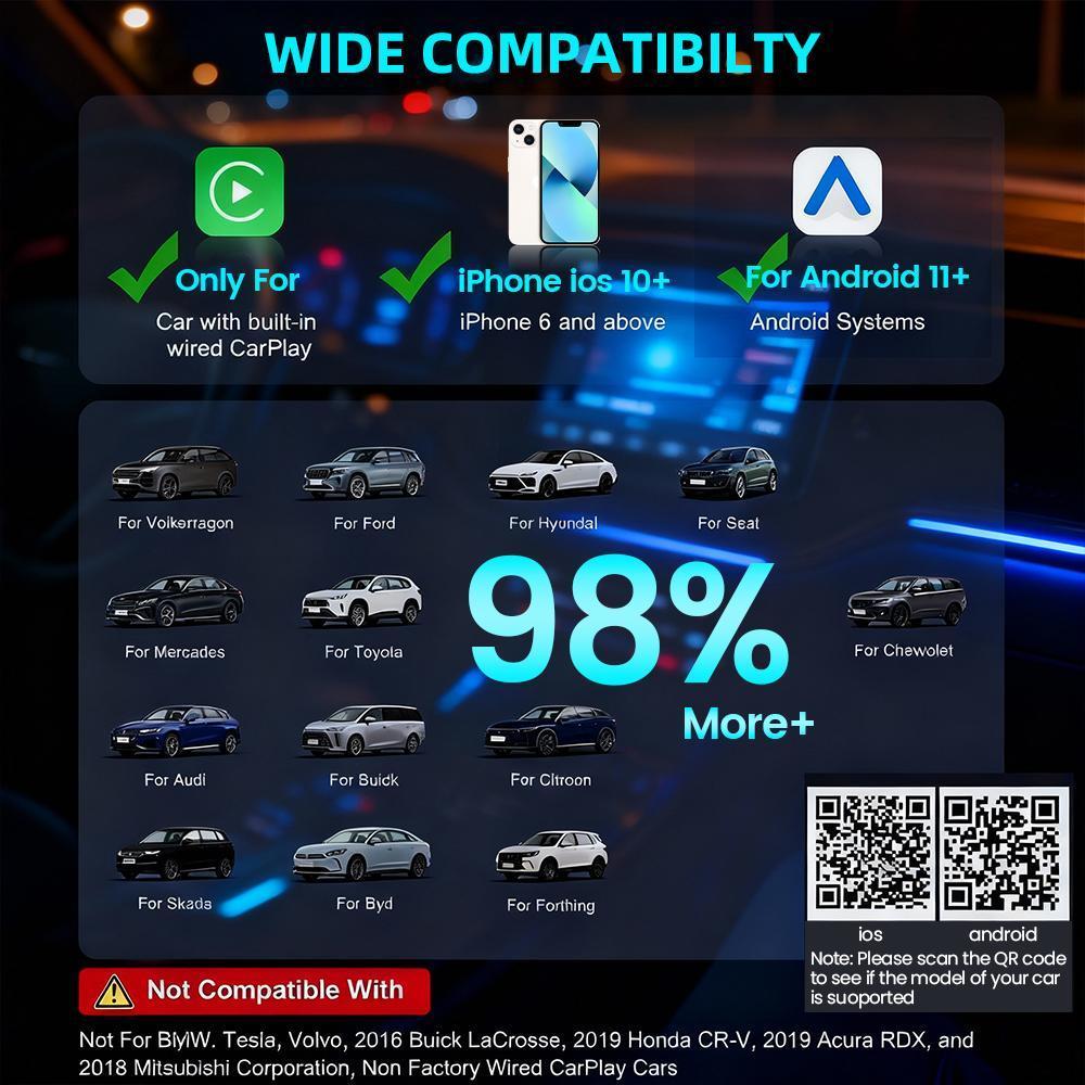 2026 Upgraded Wireless carplay Adapter for iPhone/Android - Fast Connection,No Latency,Hands-Free Call wireless adapter Electronic Charger carplay dongle