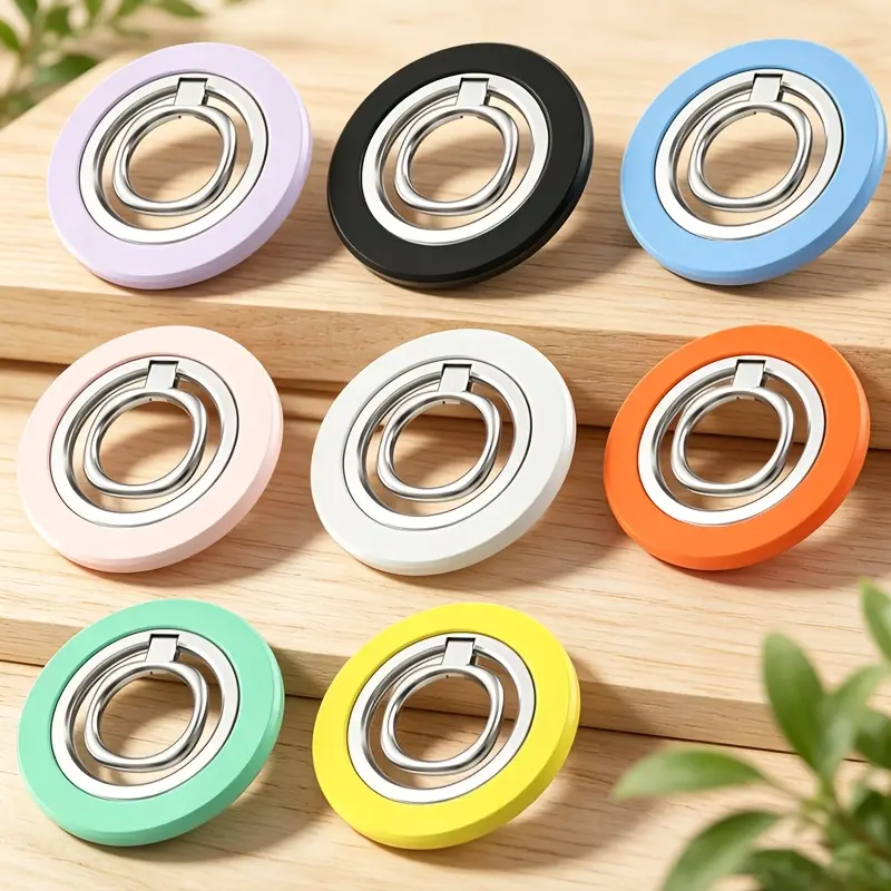 Mobile phone strong magnetic ring bracket, suitable for iPhone smartphones, 360 ° rotating buckle folding mobile phone magnetic bracket