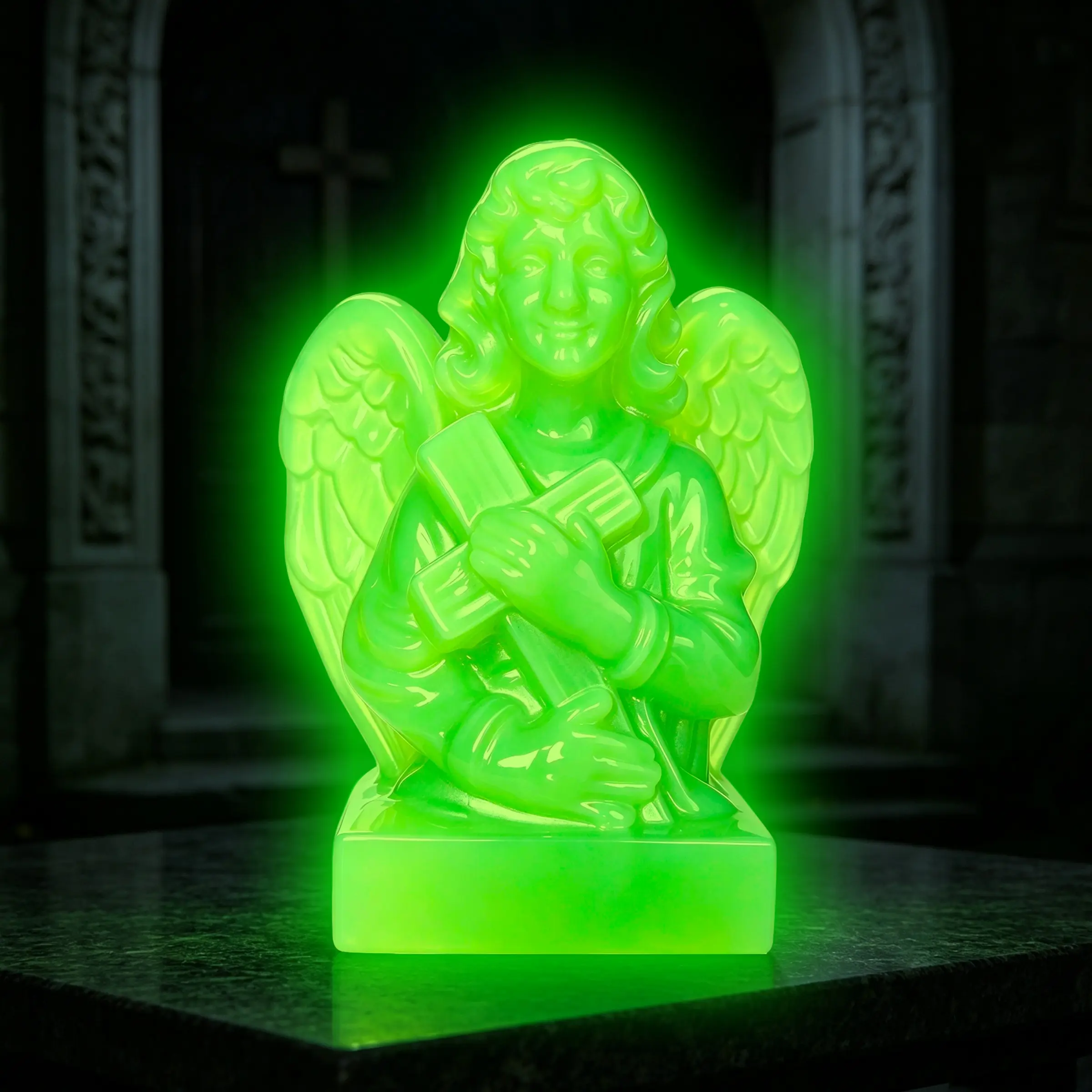 Glow In The Night Angel Statue, Retro Style Figurine, Not Plated with Precious Metal, No Ca Prop 65, Ideal for Decorative Use