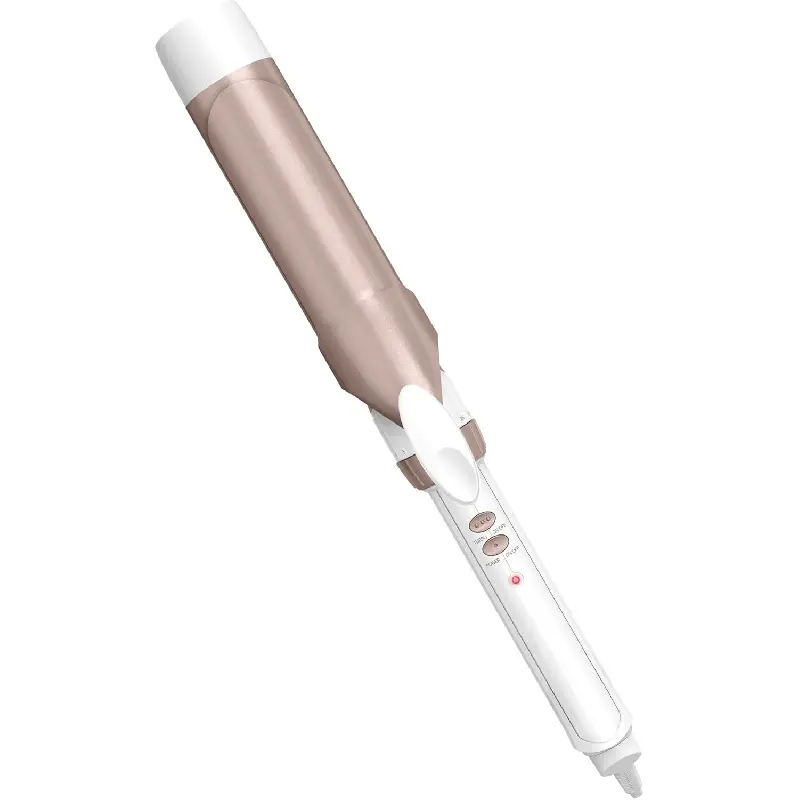 Double Ceramic 1 ½-Inch Curling Iron, 1 ½-Inch Barrel Creates Soft Waves & Curls, Hair Curler for Use on Medium & Long Hair, White/Rose Gold