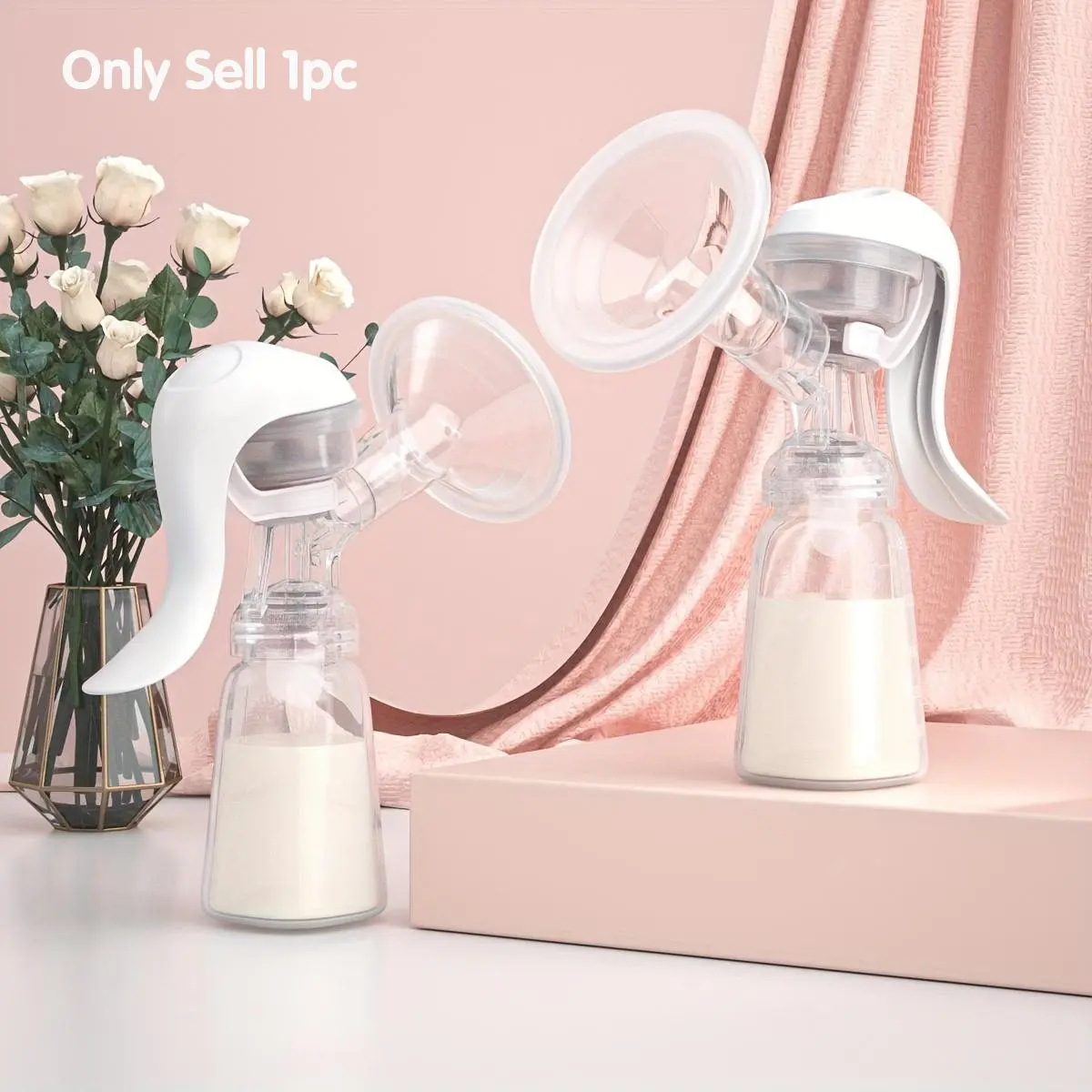 Adjustable Suction Silicone Hand Pump, Portable Manual Breast Milk Catcher, Breast Milk Saver, Ideal for Breastfeeding, Perfect Gift for Expectant Moms, Breastfeeding Supplies