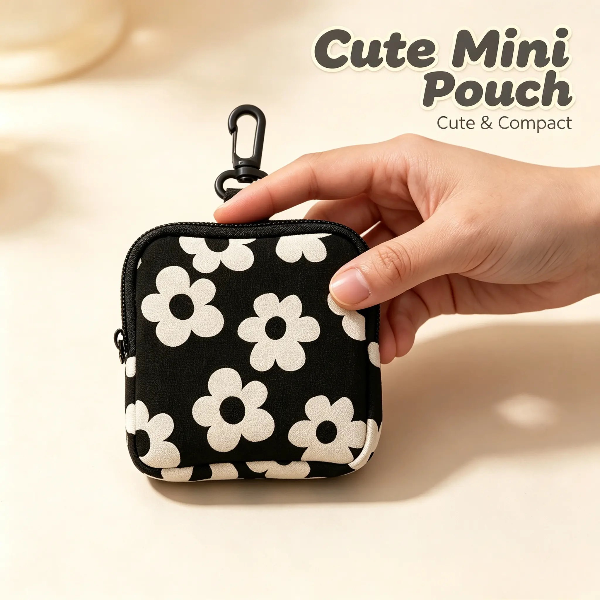 Fashion Flower Pattern Buckle Design Coin Purse, Multi-functional Storage Bag, Durable Faux Leather Coin Purse, Ideal Gift for Women & Girls, Zipper Coin Purse, Flower Pattern Wallet, Coin Pouch-YY0