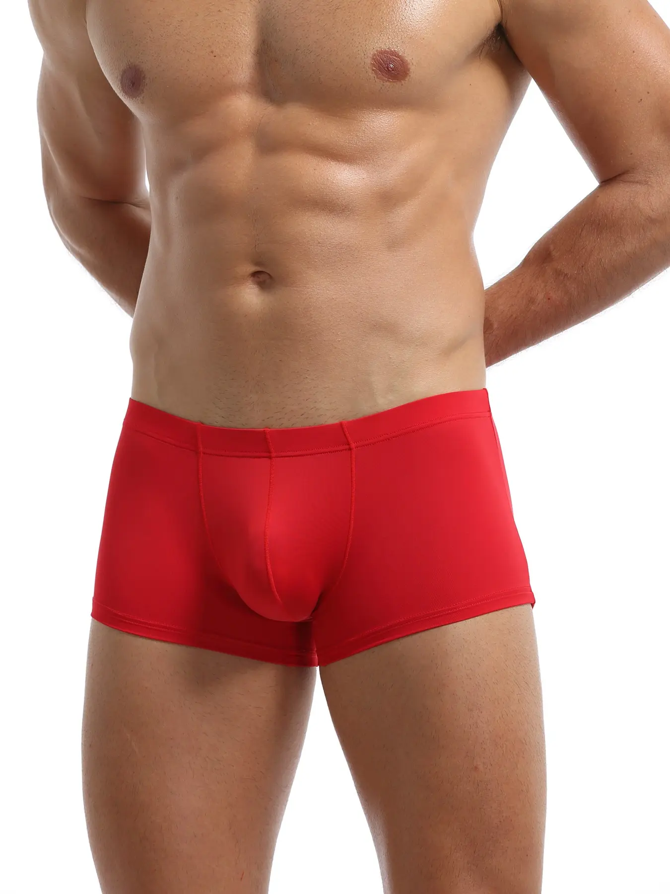 Cool Light Ice Silk Mens Boxer Briefs Stretch Mid Rise Solid Color Underwear Smooth Seamless Anti Friction Sweat Wicking Male Shorts For Gym Workout Outdoor Daily Life Thin Comfortable Skin Care Men Underpants Breathable Cooling Short Boxer Underwear