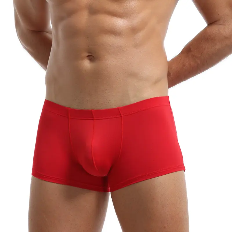 Cool Light Ice Silk Mens Boxer Briefs Stretch Mid Rise Solid Color Underwear Smooth Seamless Anti Friction Sweat Wicking Male Shorts For Gym Workout Outdoor Daily Life Thin Comfortable Skin Care Men Underpants Breathable Cooling Short Boxer Underwear