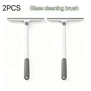 2pcs Home Glass Scraper Cleaning Tool, Car Window Squeegee, Bathroom Water Board, American Style Glass Cleaner, for Bedroom & Kitchen Use