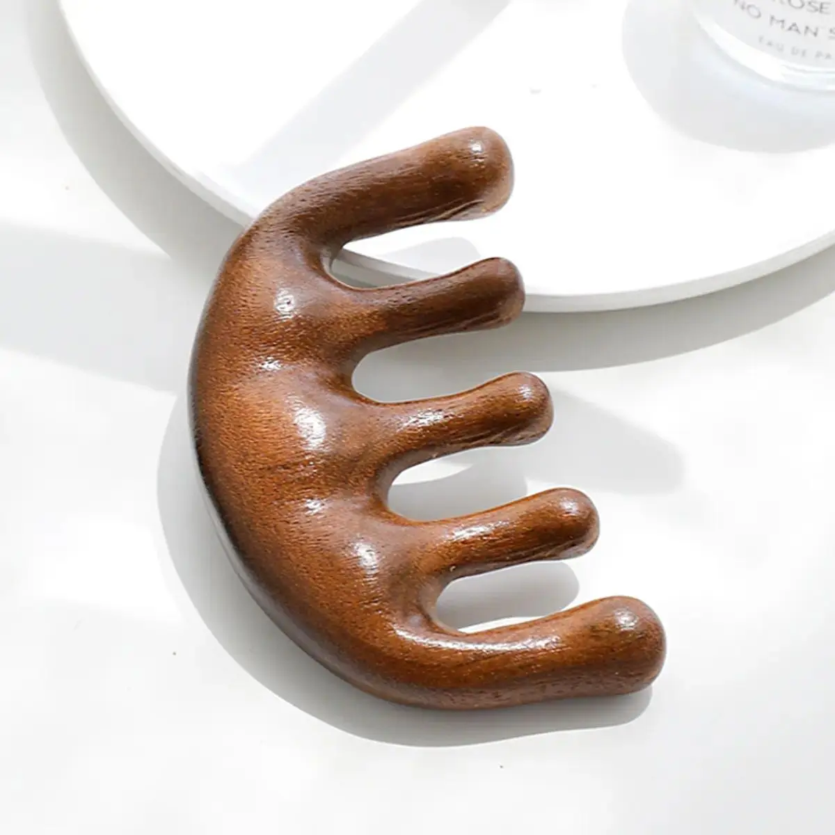 Wooden Massage Comb, Head & Scalp Massaging Comb, Round Tip Scalp Massager Comb, Hair Combing Brush, Hairdressing Combs, Curl Hair Comb, Scalp Stimulator