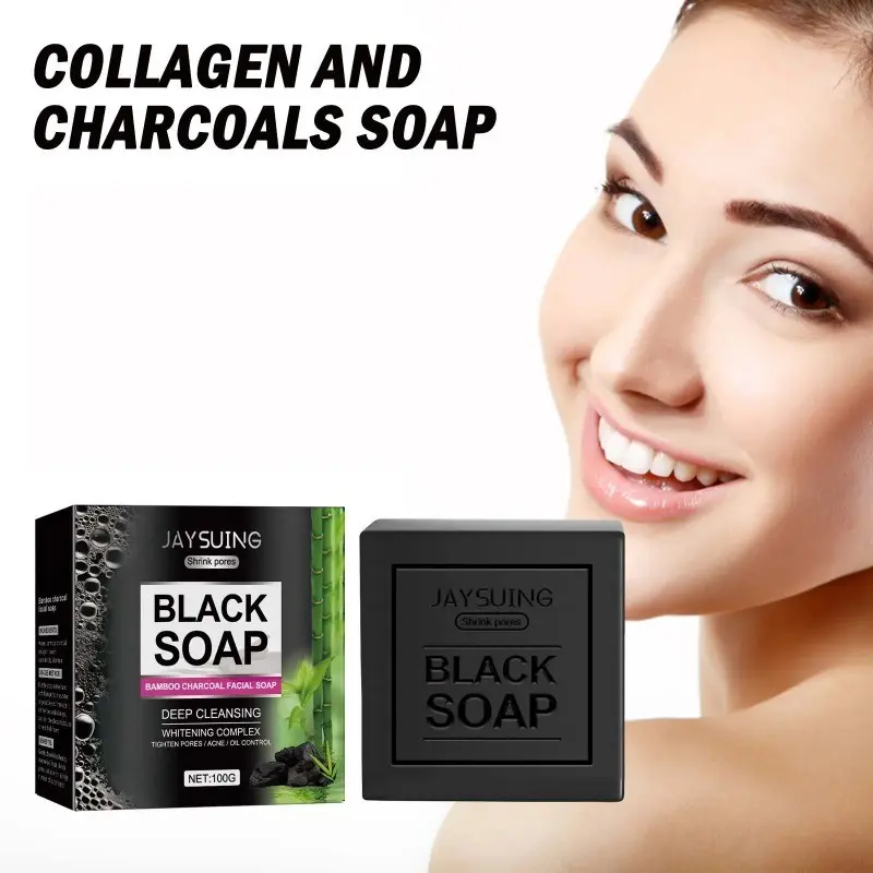 Bamboo Charcoal Skin Care Cleansing Face Soap Foam Remove Facial Dirt Reduce Blackheads Prevent Pore Blockage Oil Control Deep Exfoliating Cleansing Soap