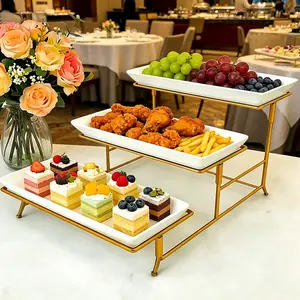 3-Tier Fruit Dessert Stand, European Luxury Sweet Cake Rack, Cold Buffet Fruit Display, Suitable for Home, Commercial, Restaurant, Hotel