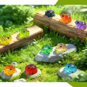 10 Piece Glow-In-The-Dark Frog Figurines, Collectible Miniature Decorations, Perfect for Home Décor, Unique Gift Idea