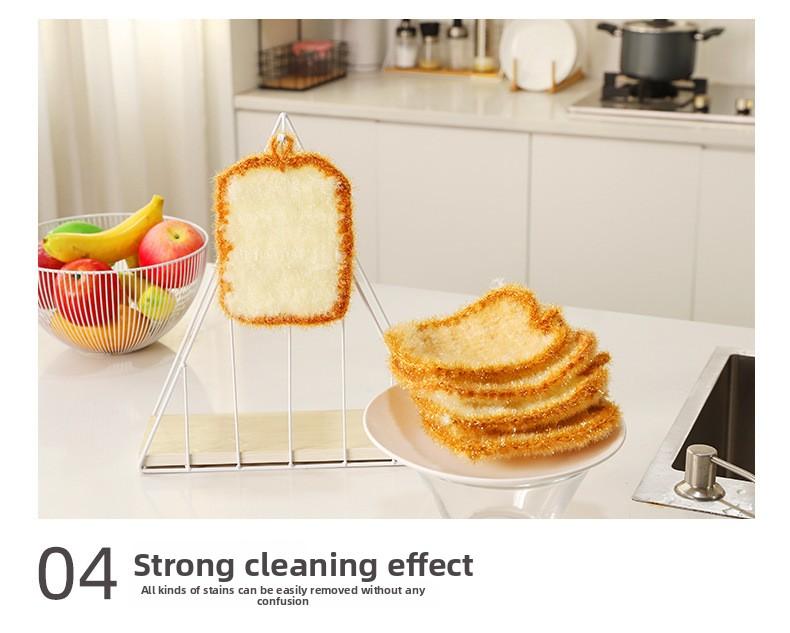 [3-Pack] Korean Imitation Bread Dish Towels, Polyester Dish Cloths, Non-Scratch Cleaning Cloths, Kitchen Rags