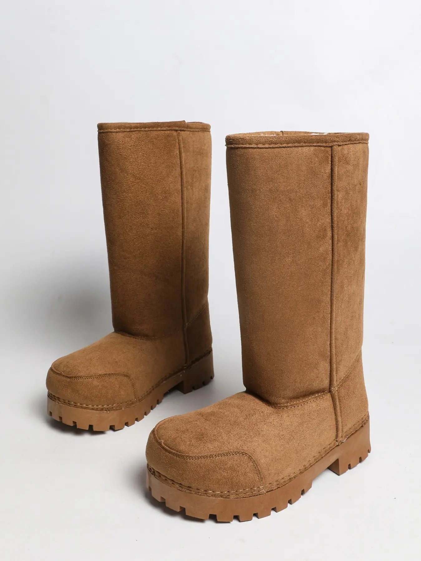 High Top Fur Lined Snow Boots, Winter Warm Long Cuff Cotton Boots, Thick Sole High Ankle Fuzzy Boots, Multi-Color Versatile Winter Shoes