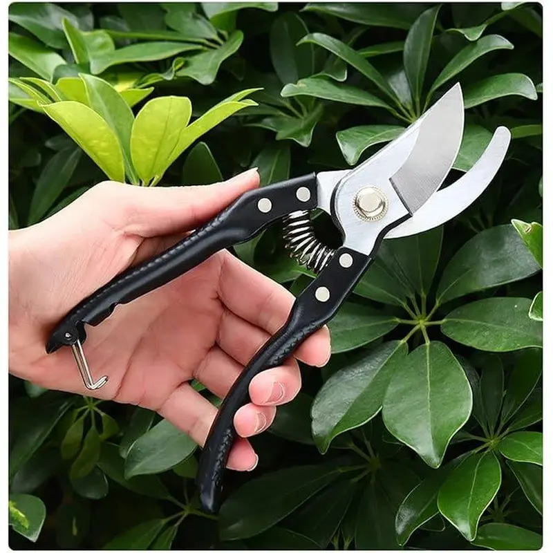 Durable Stainless Steel Gardening Pruning Scissors - Spring-Assisted, Comfortable Grip, Plant Trimming Tool for Home Garden Green Plants, Suitable for Men and Women