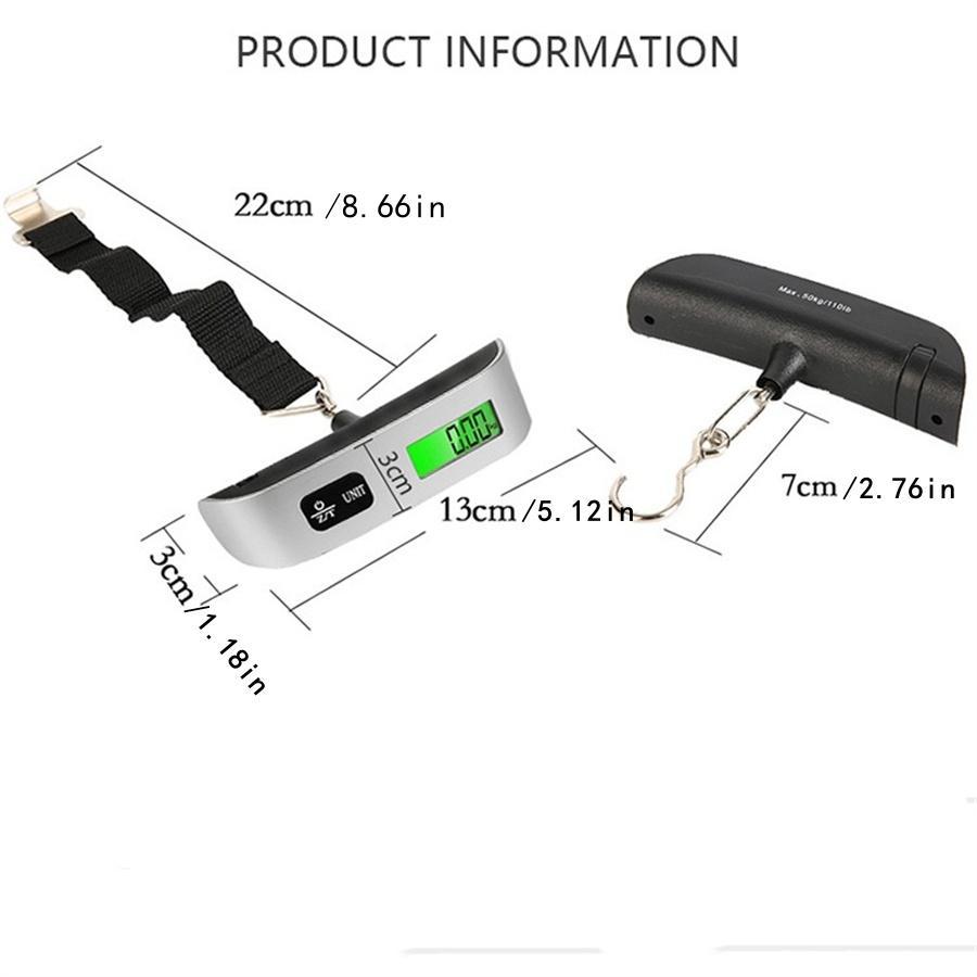 Portable Electronic Luggage Scale, High Precision Digital Luggage Scale, Handheld Hanging Scale for Travel, Home, Office
