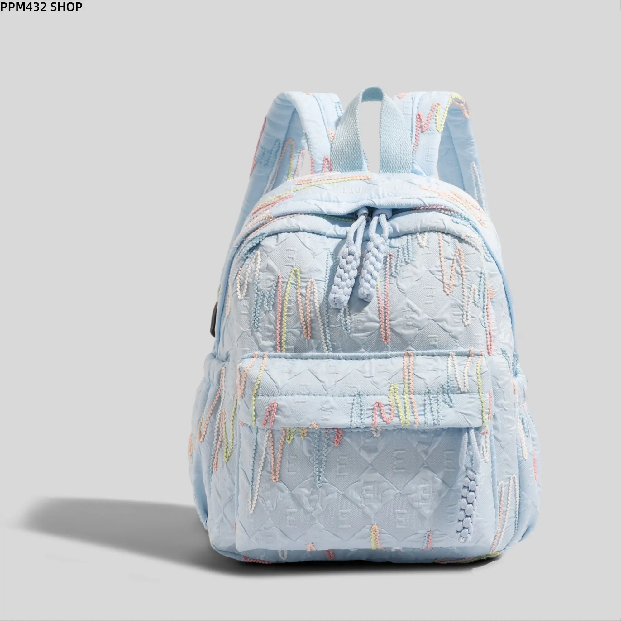 Women's Cute Bubble Quilted Fabric Backpack - Large Capacity, Kawaii Look, Mini Schoolbag, Lightweight, Zippered Front Casual Daypack for College Students Daily Travel Work Essentials