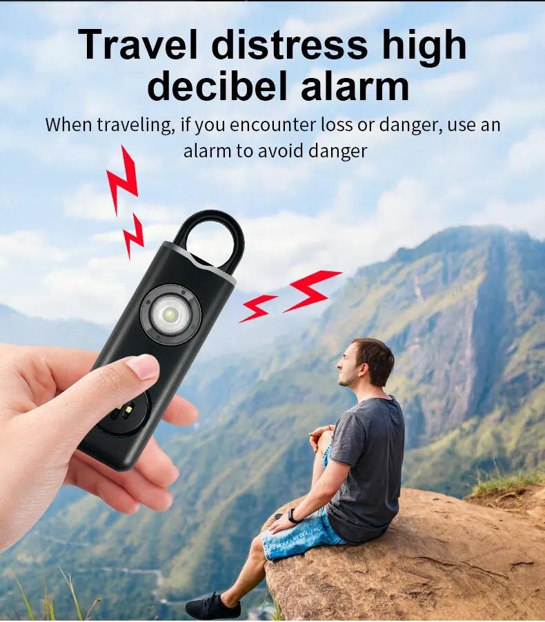 Personal Safety Siren Alarm for Women 130dB Siren Strobe & Key Chain 3 Pop Colors AF2004 Call for Help